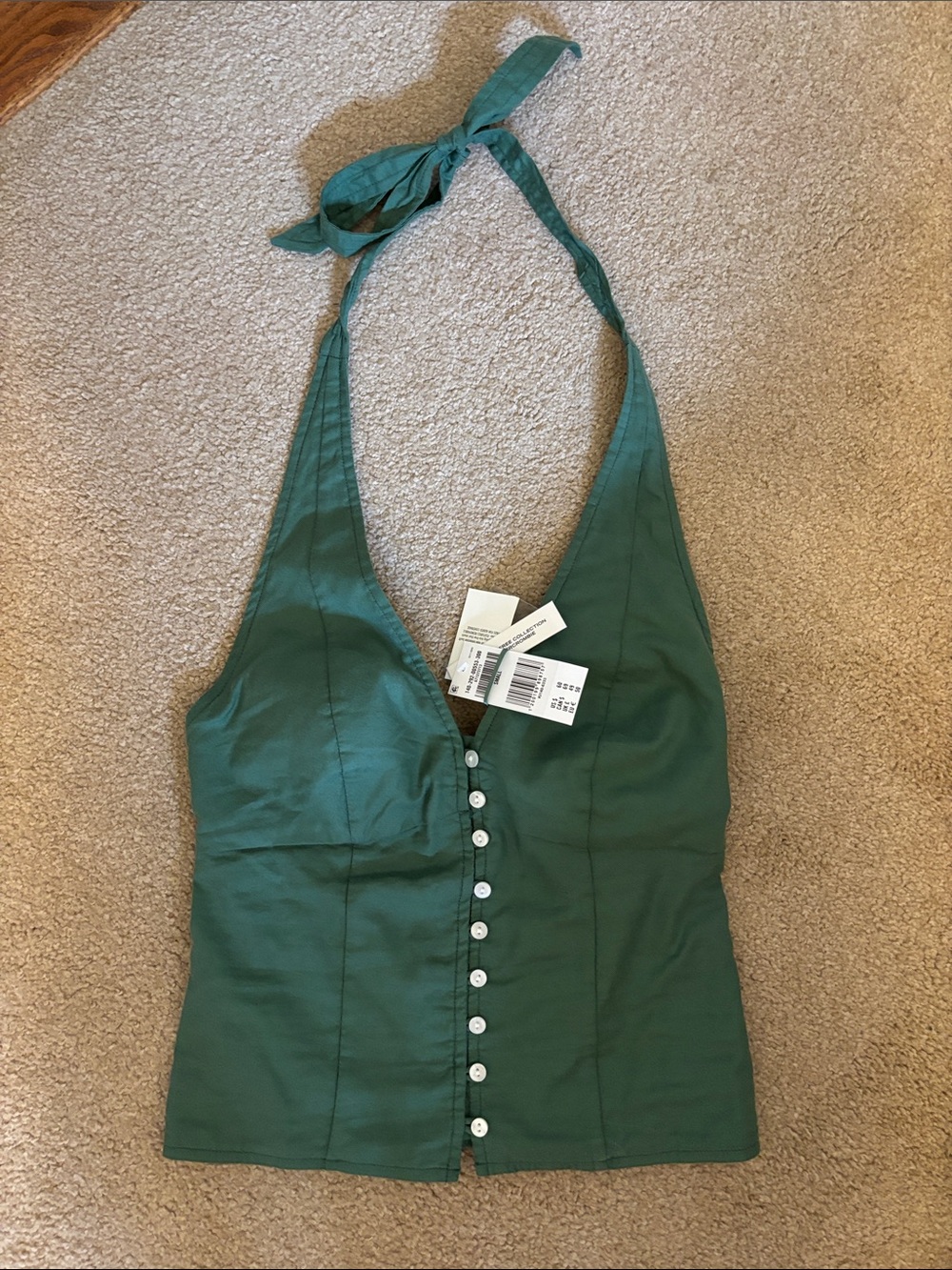 Abercrombie Bra Free Green Halter Top